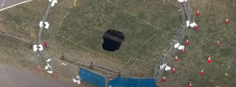 Large sinkhole opens up inside Yorktown, N.Y. park