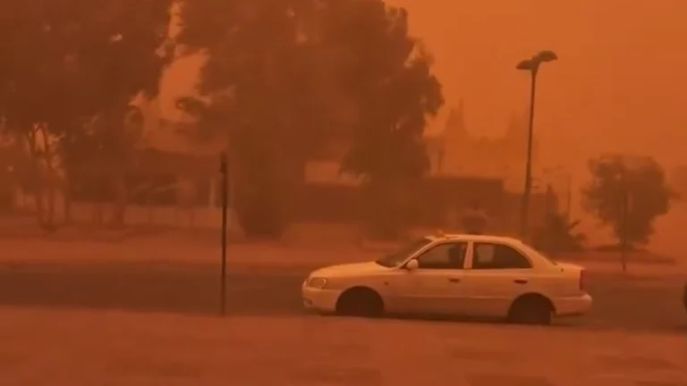 Dust storm in Ouargla, Algeria. Image credit: طقس_العالم @Arab_Storms