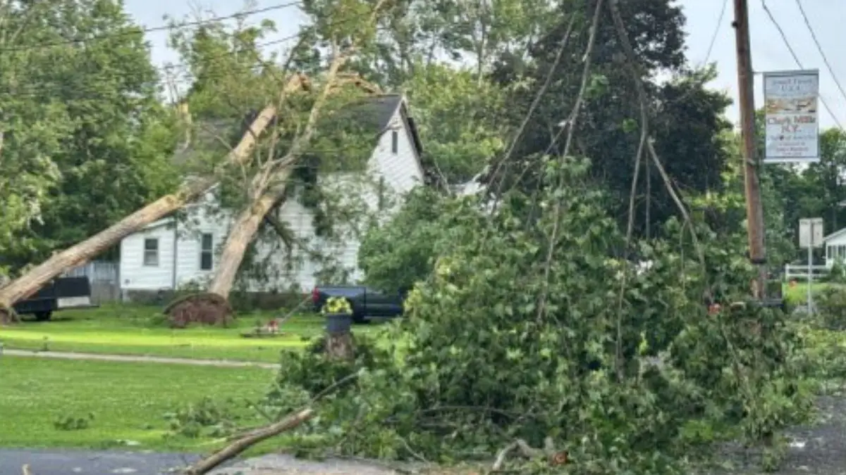 ef-1 tornado damage in clark mills ny on june 22 2025