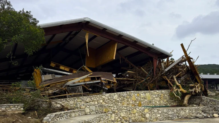 Flood damage at La Junta Camp, downriver from Camp Mystic. Credit: David Real