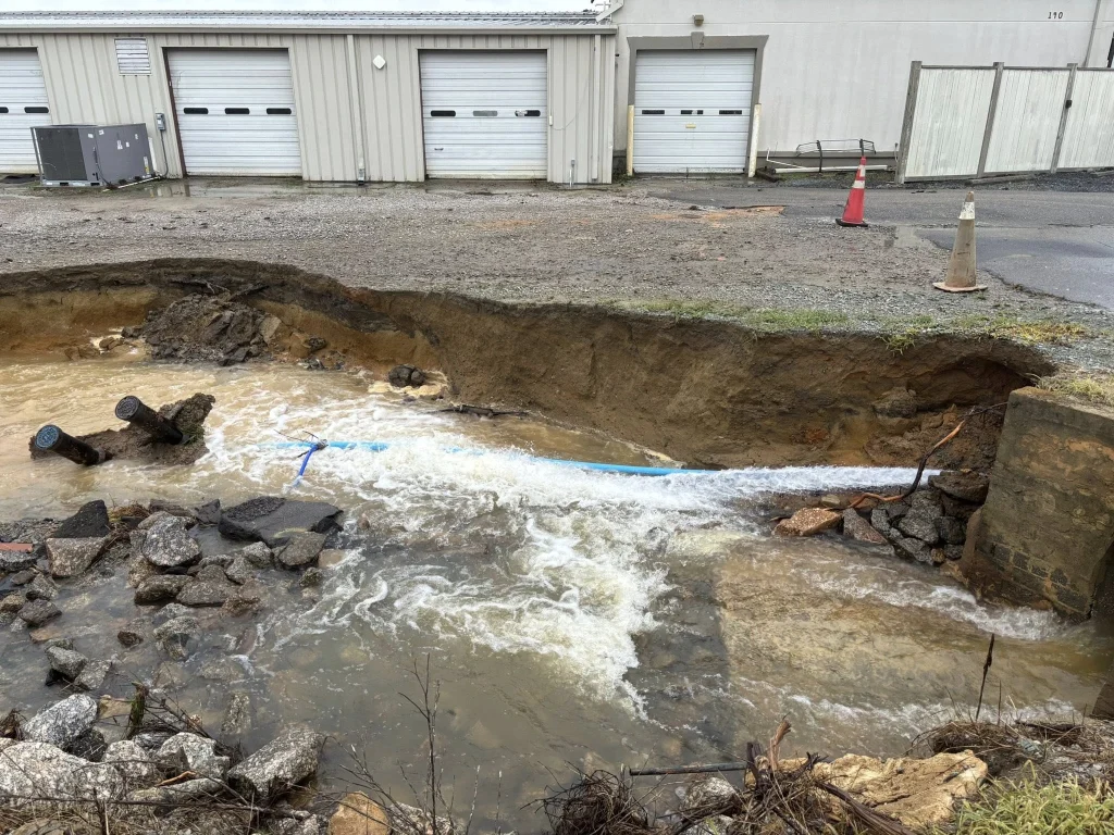 Flood damage in the Town of Southern Pines, North Carolina on July 6, 2025. Credit: Town of Southern Pines
