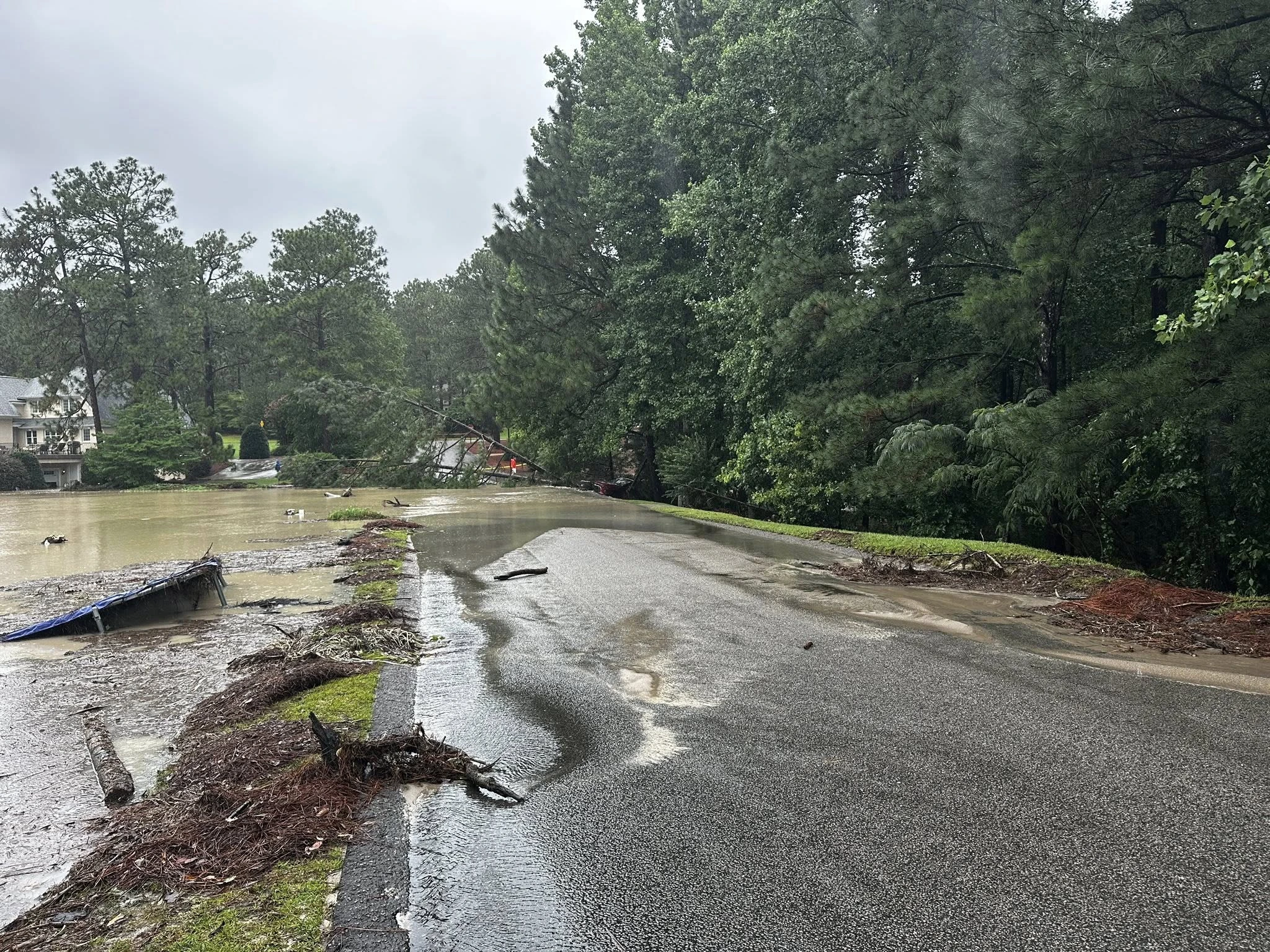 Flood damage in the Town of Southern Pines, North Carolina on July 6, 2025. Credit: Town of Southern Pines