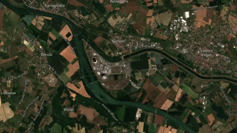 Golfech nuclear power plant satellite image june 28 2025 2d