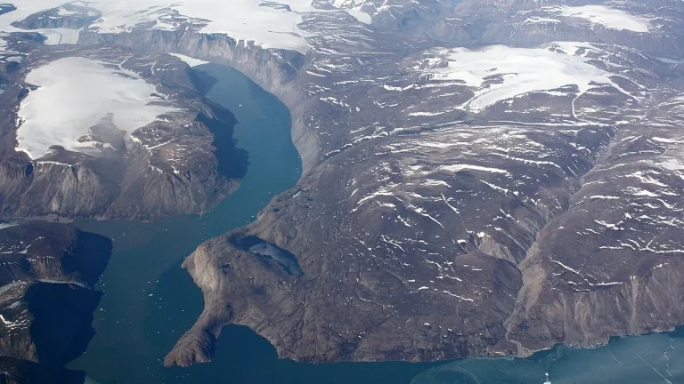 Greenland and its Fjords captured from above