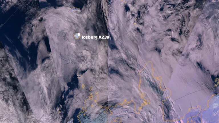 Iceberg A23a on Polar view