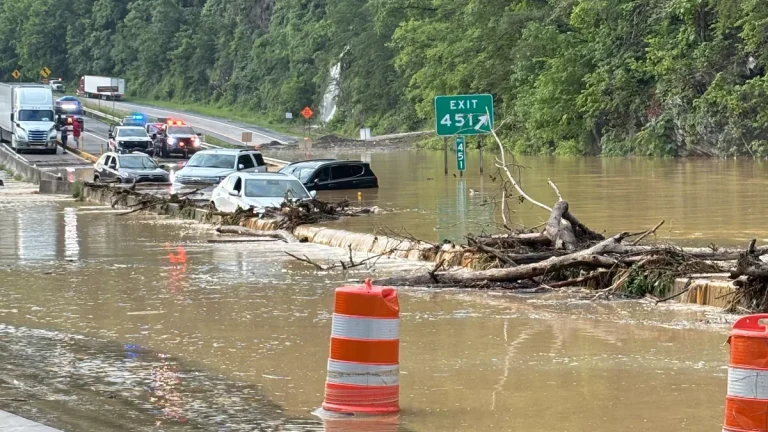 Interstate 40 closure after storms on June 19, 2025