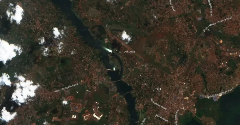 jinja dam water release seen from space july 2024
