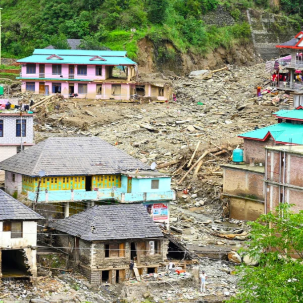 Landslide in Mandi district, Himachal Pradesh. Credit: All India Radio News
