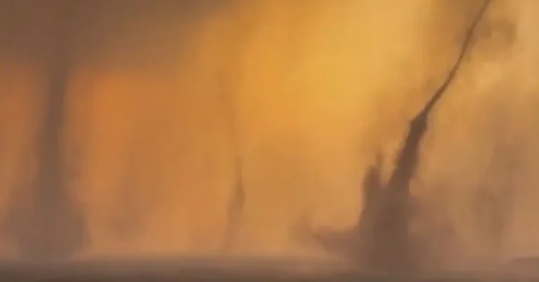 Landspout spotted between Ras Al Khaimah's Kadra and Sharjah's Al Khudaira, UAE, October 23, 2024
