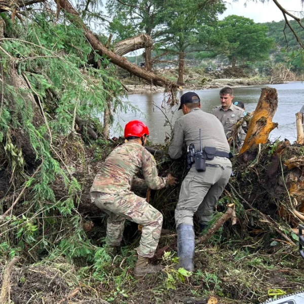 Local authorities working to clear out flood damage in central Texas following historic floods on July 4, 2025. Credit: Texas DPS