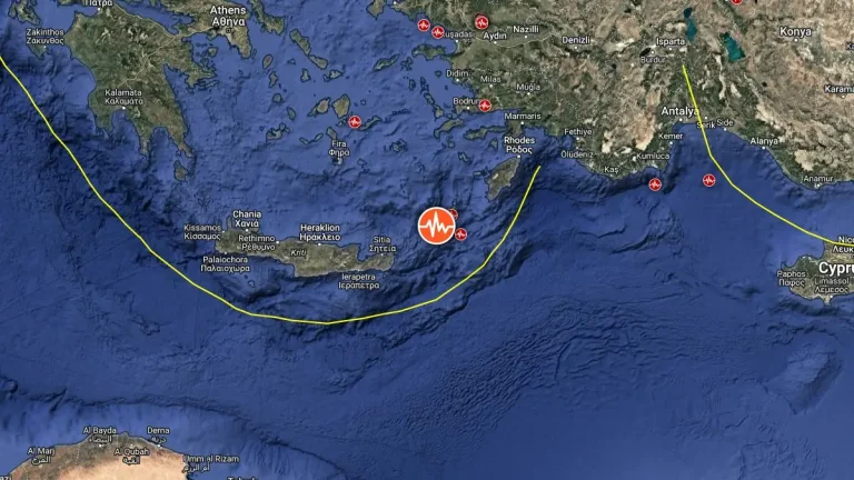 m6.1 earthquake crete greece may 13 2025 location map