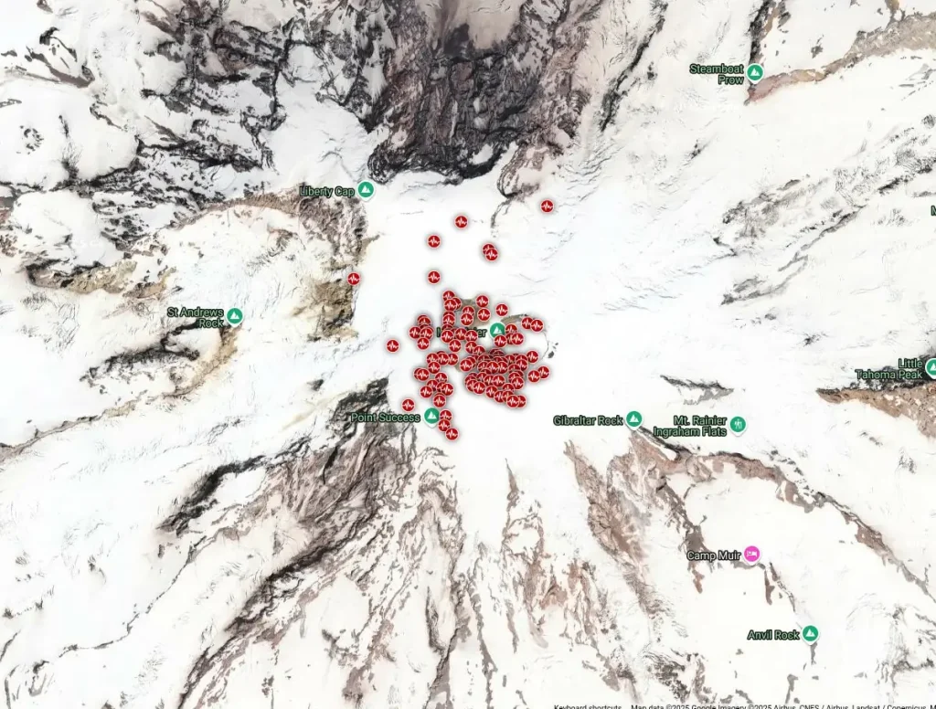 mount rainier washington earthquake swarm close map b july 8 2025