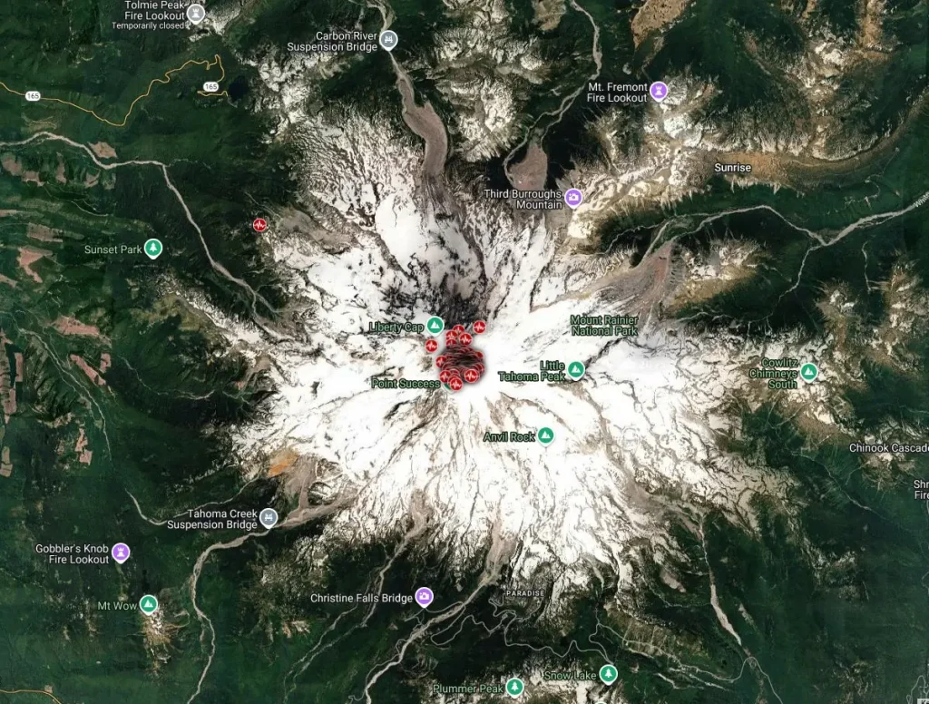 mount rainier washington earthquake swarm close map july 8 2025
