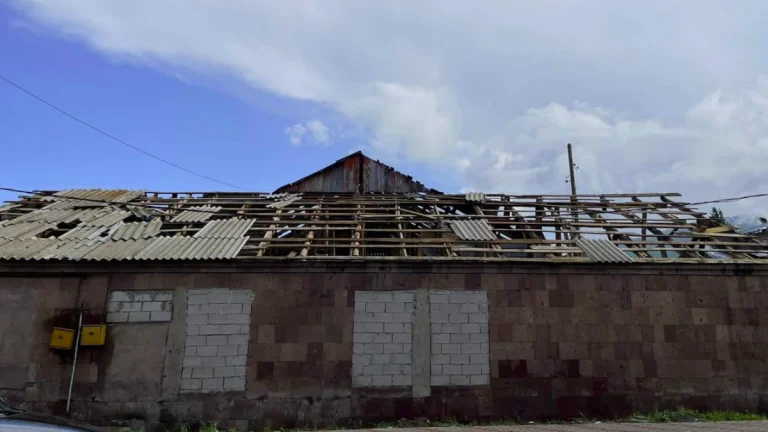 Roof damage in Aparan after tornado on June 15, 2025
