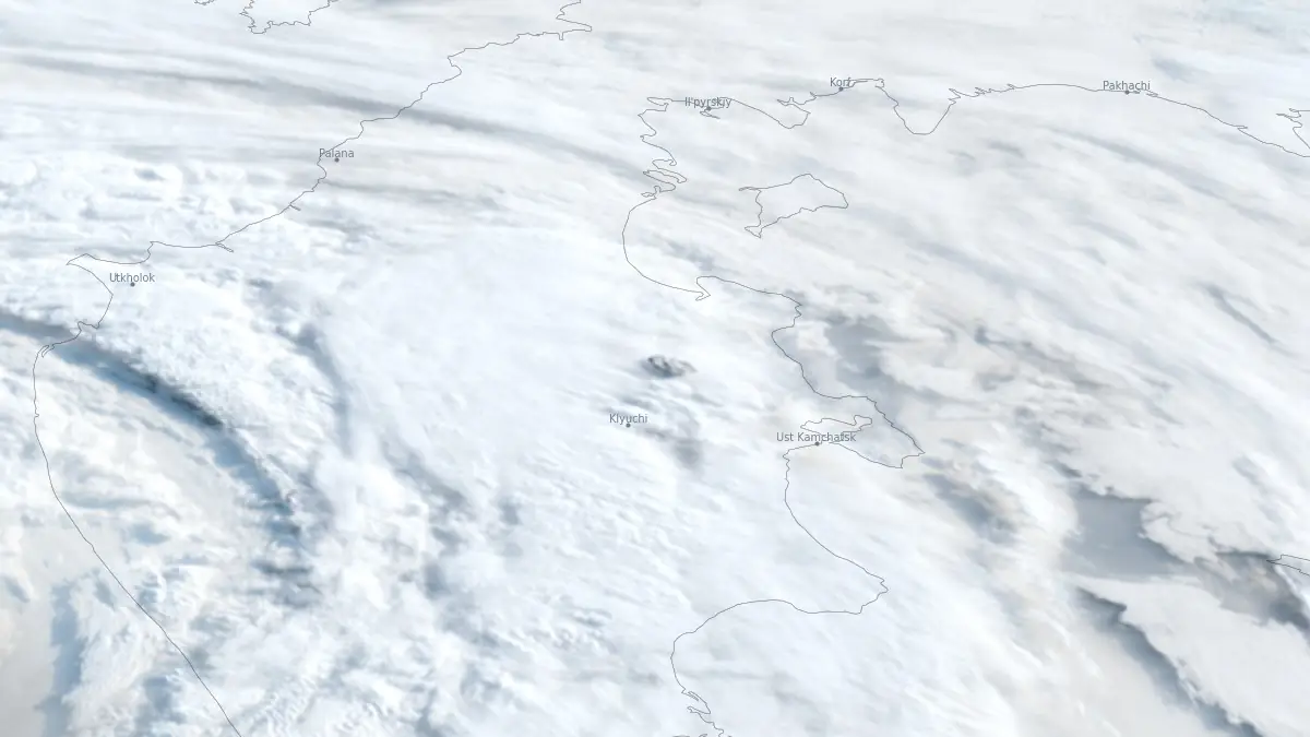 sheveluch volcano eruption satellite image at 1900 utc on may 16 2025