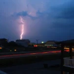 A thunderstorm observed from a house in North Carolina.