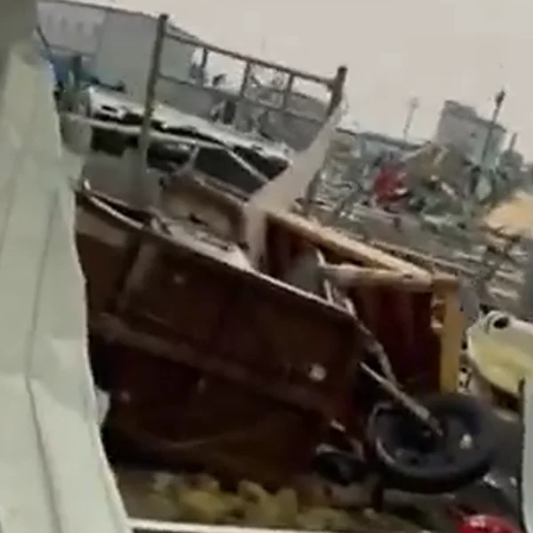 Tornado damage in Cangzhou China on July 2, 2025