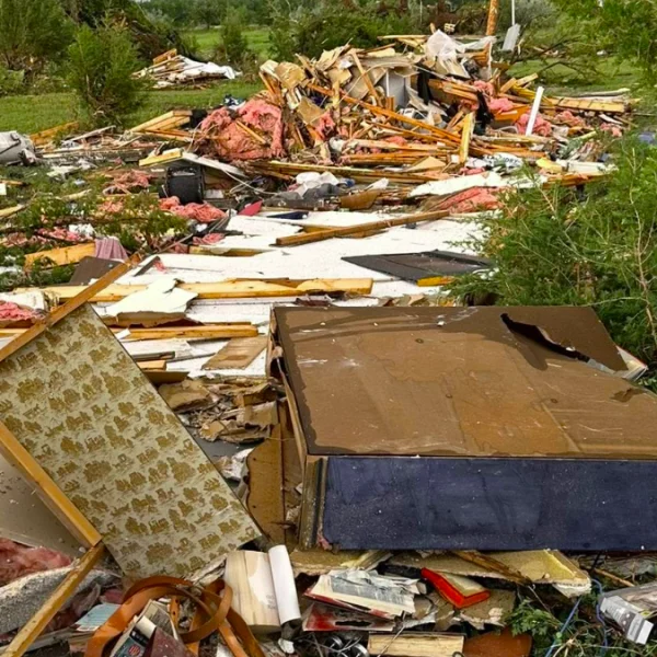 Tornado damage south of Kadoka on June 28, 2025. Credit Kadoka Volunteer Fire Department.
