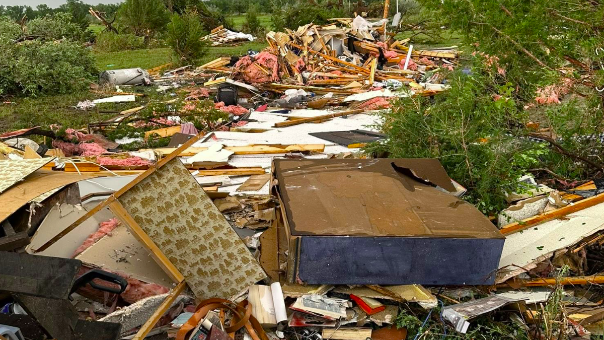 Tornado damage south of Kadoka on June 28, 2025. Credit Kadoka Volunteer Fire Department.