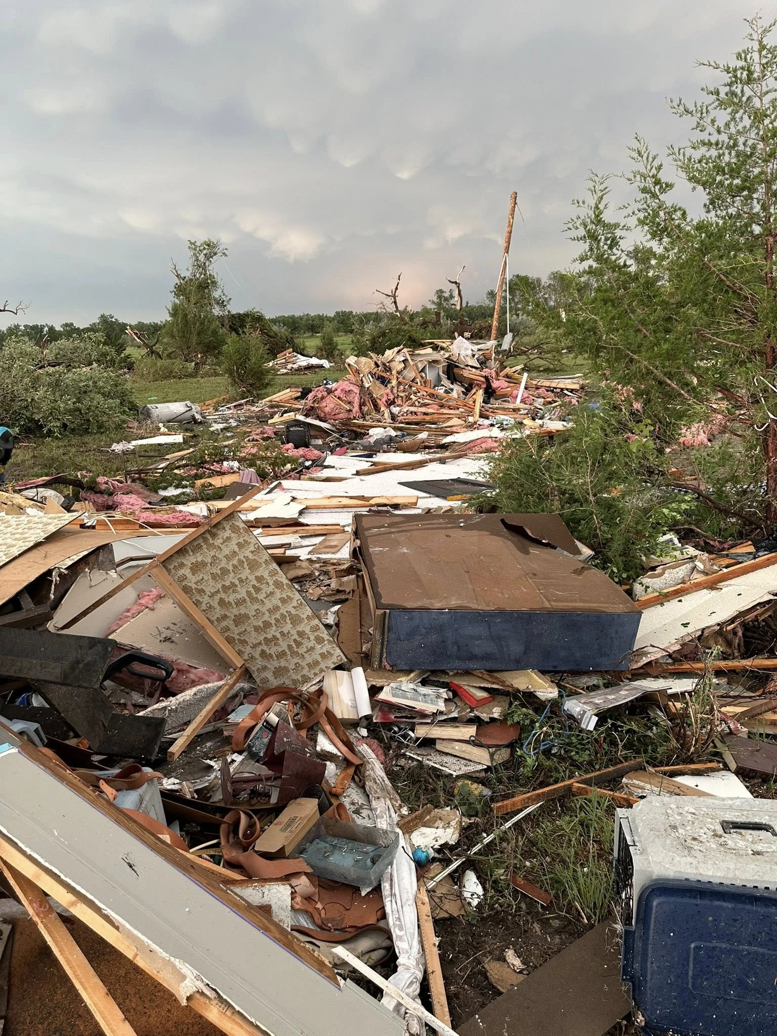 Tornado damage south of Kadoka on June 28, 2025. Credit: Kadoka Volunteer Fire Department.