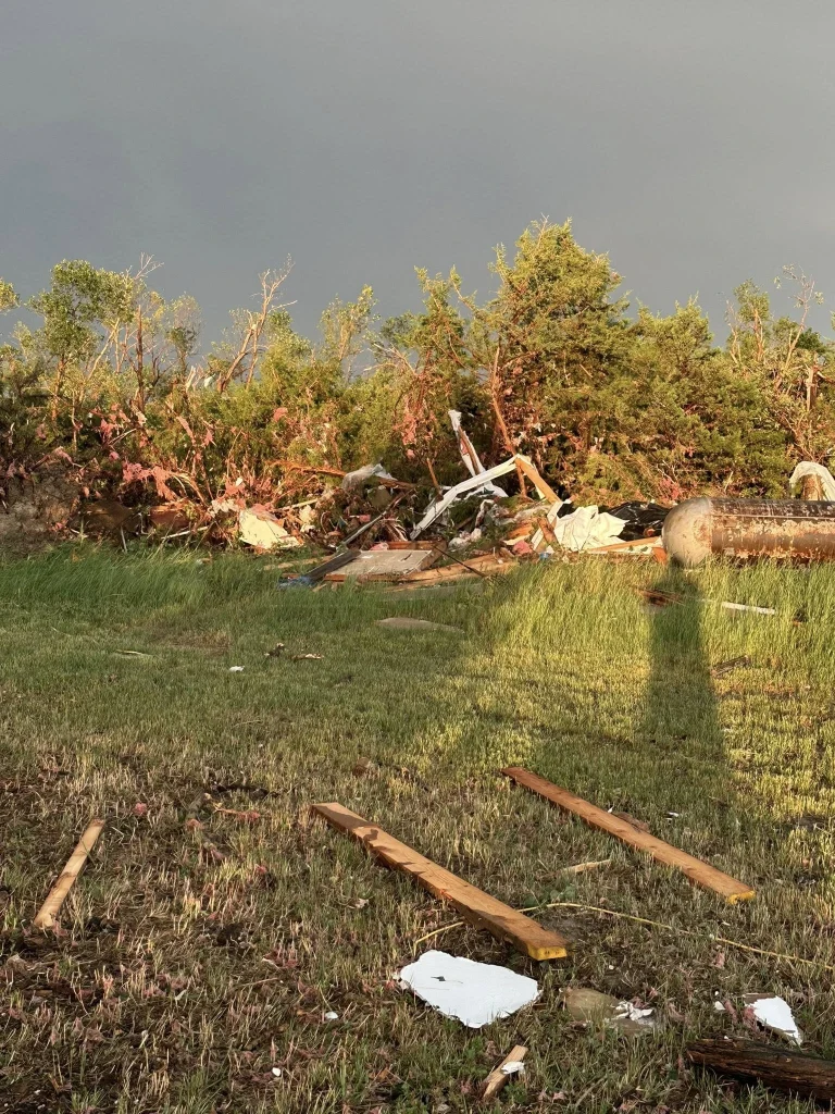 Tornado damage south of Kadoka on June 28, 2025. Credit: Kadoka Volunteer Fire Department.Tornado damage south of Kadoka on June 28, 2025. Credit: Kadoka Volunteer Fire Department.
