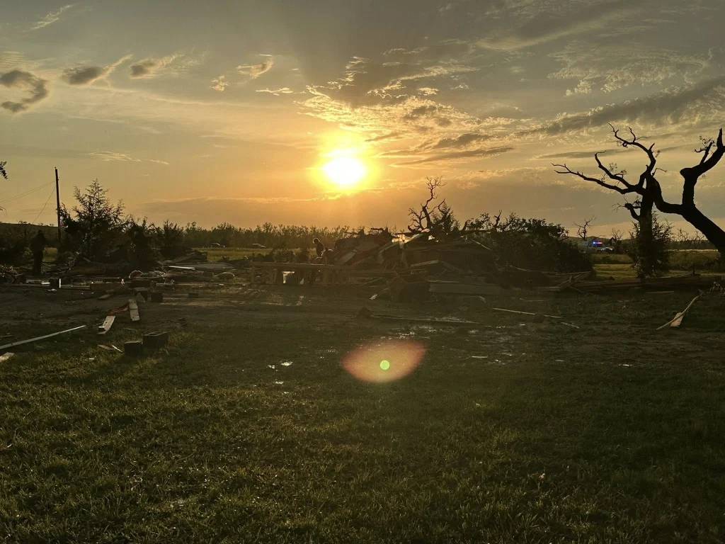Tornado damage south of Kadoka on June 28, 2025. Credit: Kadoka Volunteer Fire Department.