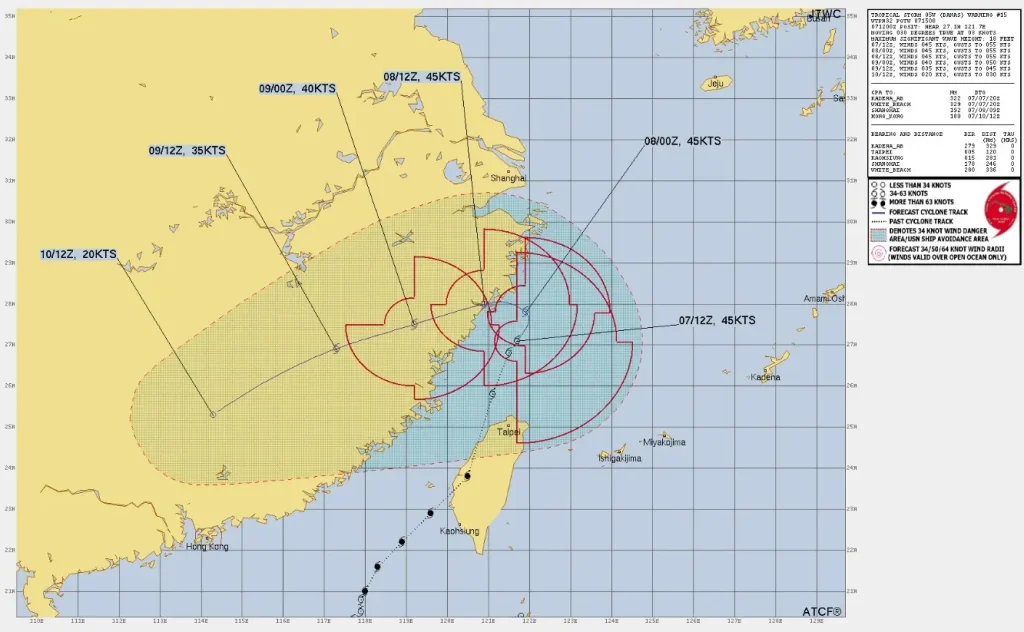 tropical storm danas jtwc forecast track july 7 2025
