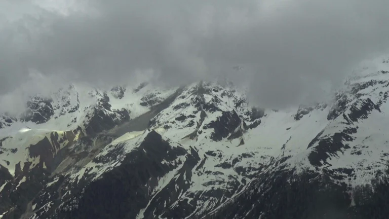 Webcam image of the deforming slope at Blatten in Switzerland on May 26, 2025