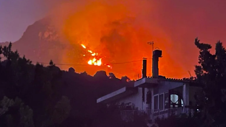 Wildfire in Crete, Greece on Thursday, July 3, 2025. Credit: ERT